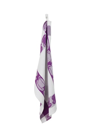 3 torchons en coton Egyptien Collection Carré - Mauve