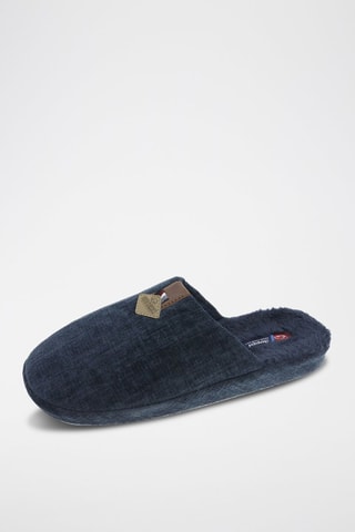 Pantoufles fourrées - Bleu marine