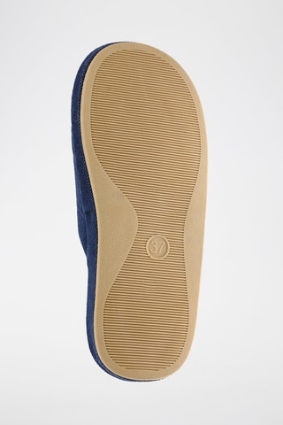 Pantoufles en velours Bleu marine