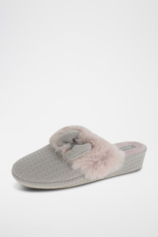 Pantoufles compensées en laine - Rose