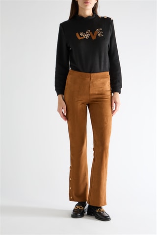 Pantalón de tiro alto - Camel