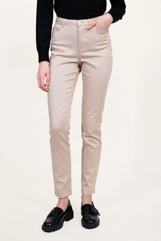 Pantalón de tiro alto - Beige