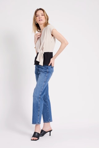 Top - Beige y negro