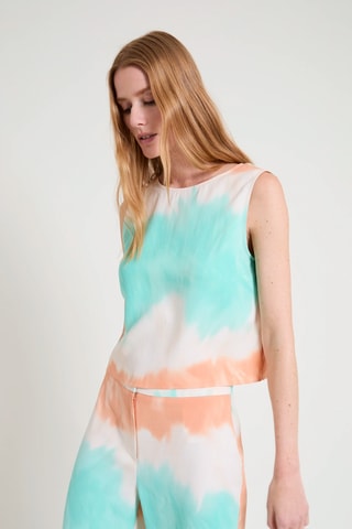 Top dip-dye - Turquesa y blanco