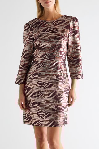 Vestido - Beige y marrón