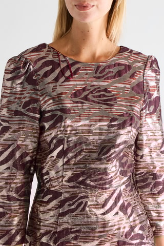 Vestido - Beige y marrón