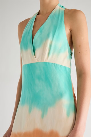 Vestido - Beige y azul