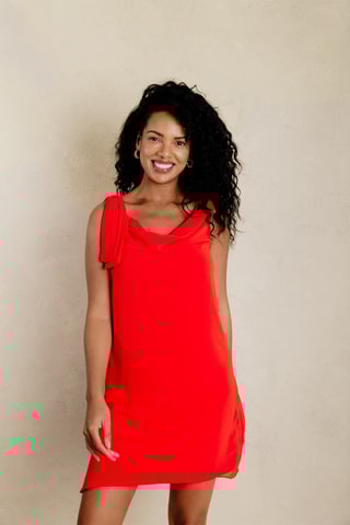 Vestido recto - Rojo