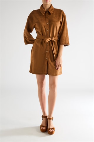 Vestido camisero - Camel