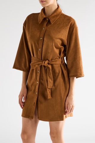 Vestido camisero - Camel
