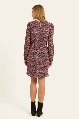 Vestido recto - Fucsia y caqui