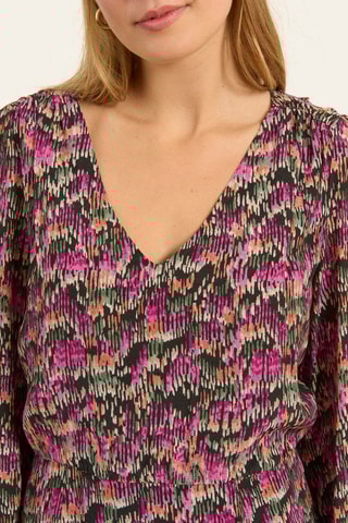 Vestido recto - Fucsia y caqui