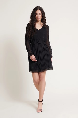 Vestido plisado - Negro