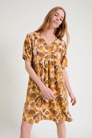 Vestido evasé - Mostaza