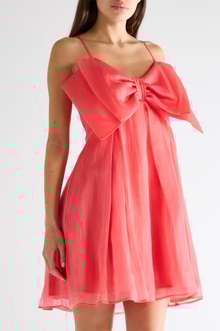 Vestido evasé - Coral