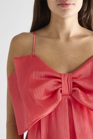 Vestido evasé - Coral