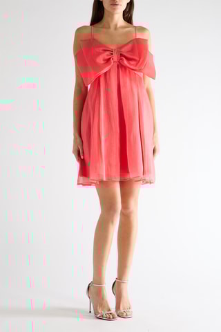Vestido evasé - Coral