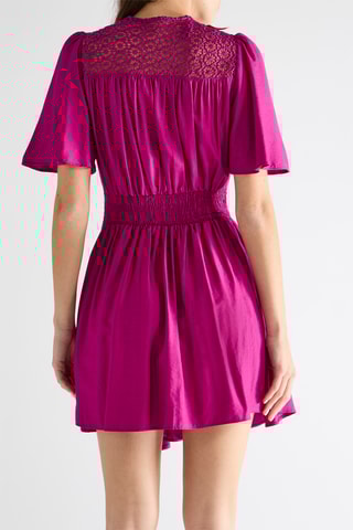 Vestido evasé - Fucsia
