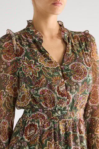 Vestido evasé - Caqui