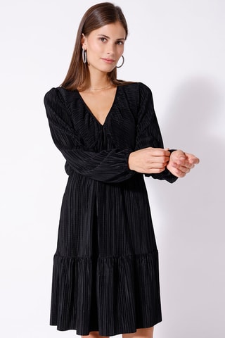Vestido plisado - Negro