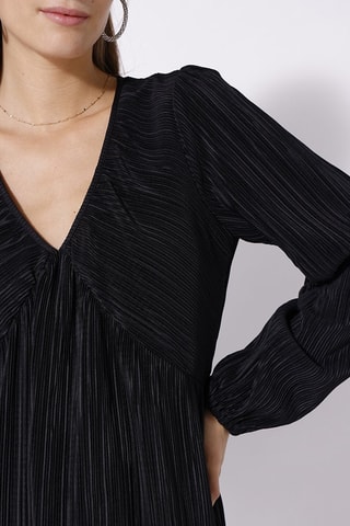 Vestido plisado - Negro