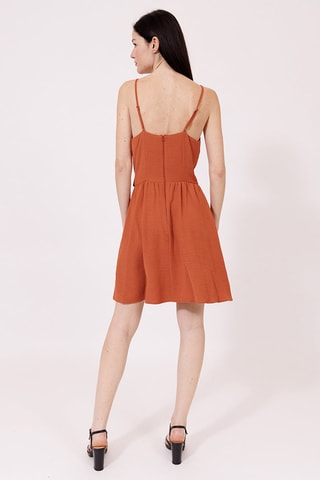 Vestido evasé - Marrón