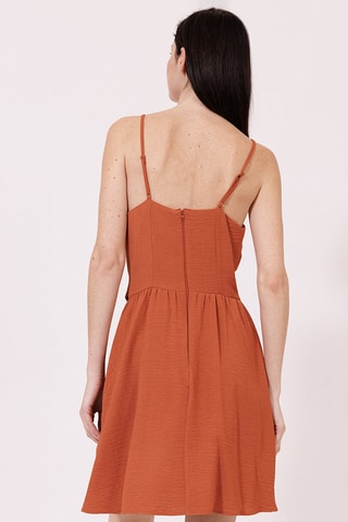 Vestido evasé - Marrón