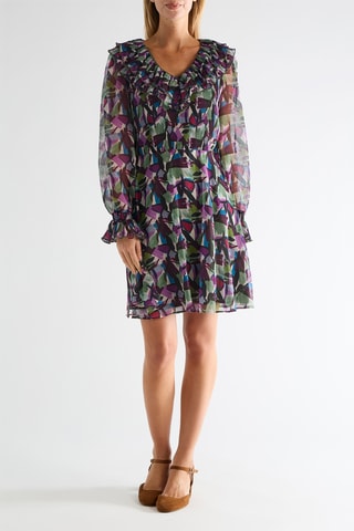 Vestido - Blanco y violeta