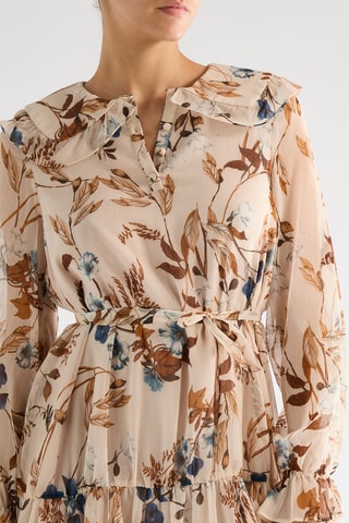 Vestido evasé - Beige