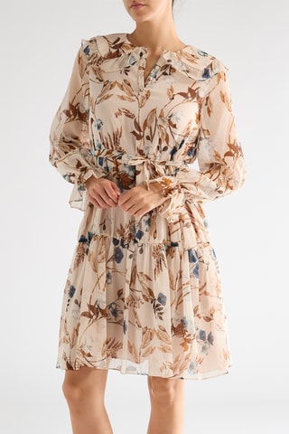 Vestido evasé - Beige