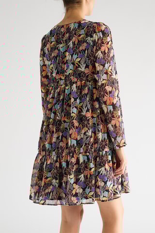 Vestido evasé - Negro y verde claro