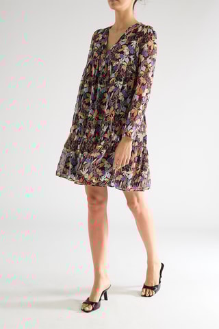 Vestido evasé - Negro y verde claro