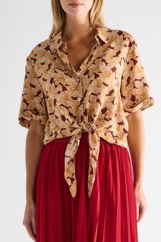 Camisa - Marrón y beige