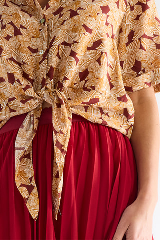 Camisa - Marrón y beige