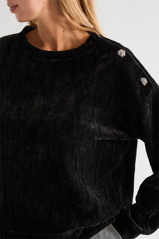 Sudadera de terciopelo - Negro