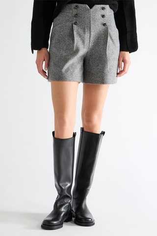 Short de tiro alto - Gris claro