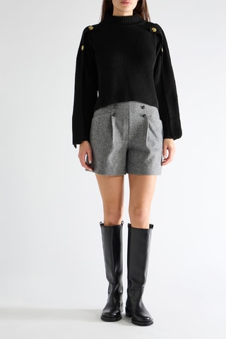 Short de tiro alto - Gris claro