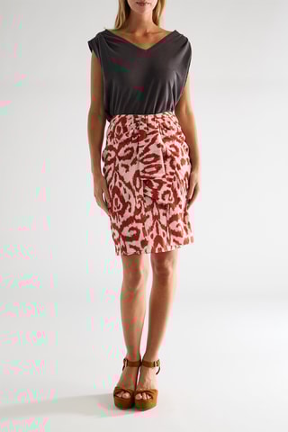 Falda recta de talle alto - Crudo