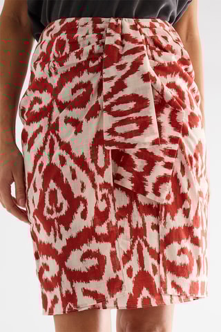 Falda recta de talle alto - Crudo