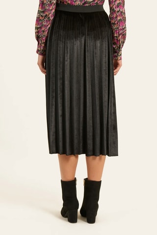 Falda plisada de talle alto - Negro