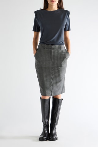 Falda recta - Gris jaspeado