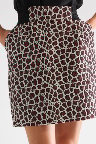 Minifalda de talle alto - Rojo y crudo