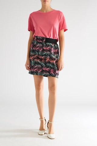 Falda recta de talle alto - Negro