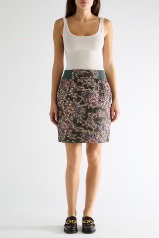 Minifalda de talle alto - Violeta y verde