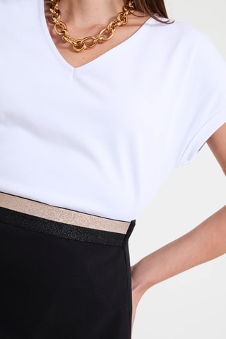 Falda midi de talle alto - Negro