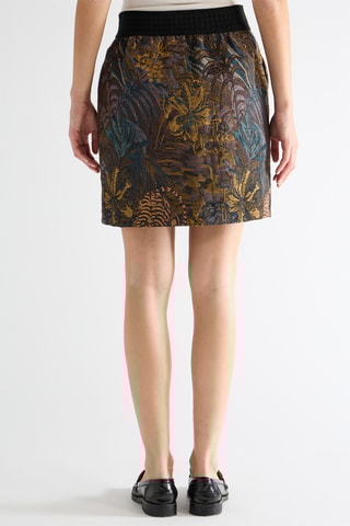 Falda recta - Marrón y dorado