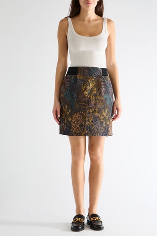 Falda recta - Marrón y dorado