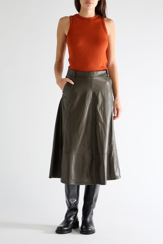 Falda midi - Verde oscuro