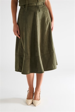 Falda evasé - Caqui