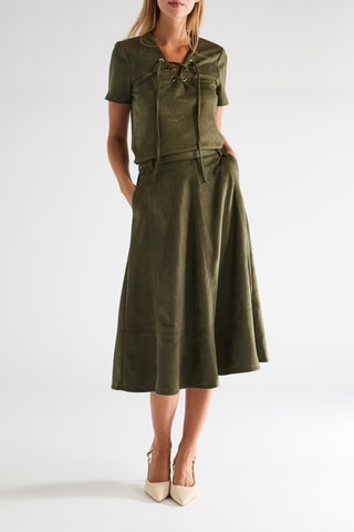 Falda evasé - Caqui